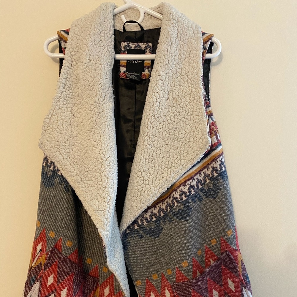 Me Jane Faux Fur Sweater Vest Sz XL